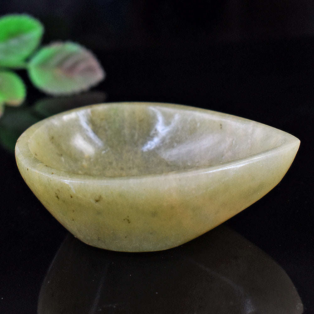 gemsmore:Craftsmen Green Aventurine Hand Carved Genuine Crystal Gemstone Carving Healing Oil Lamp