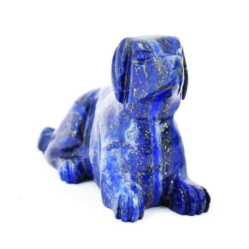 gemsmore:Craftsmen Hand Carved Blue Lapis Lazuli Dog