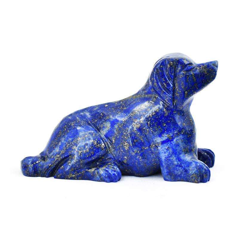 gemsmore:Craftsmen Hand Carved Blue Lapis Lazuli Dog