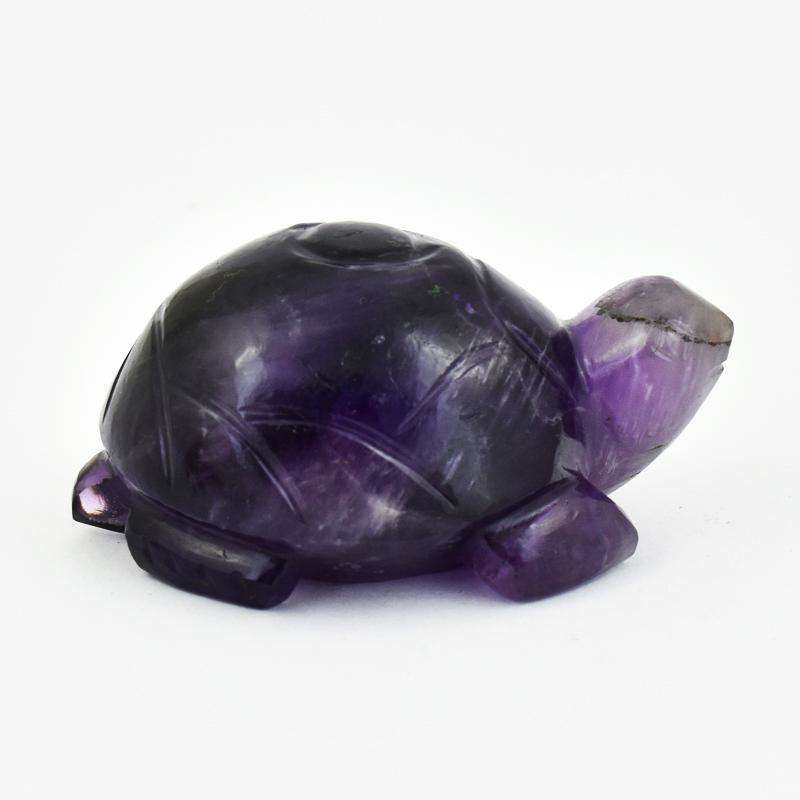 gemsmore:Craftsmen Hand Carved Purple Amethyst Turtle