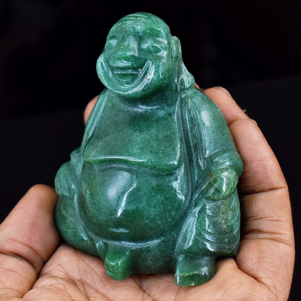 gemsmore:Craftsmen Jade Hand Carved Genuine Crystal Gemstone Carving Laughing Buddha
