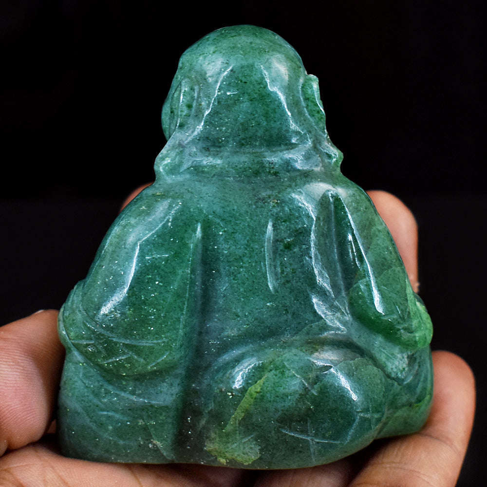 gemsmore:Craftsmen Jade Hand Carved Genuine Crystal Gemstone Carving Laughing Buddha