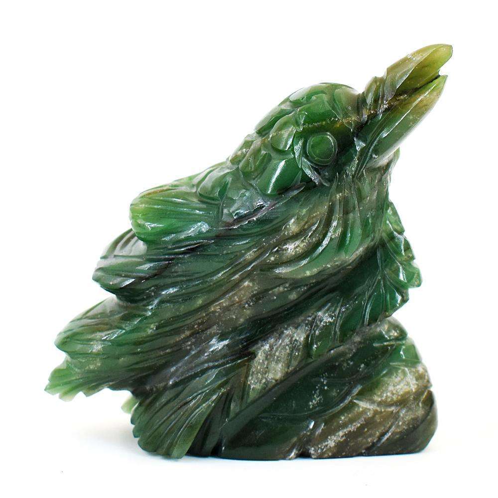 gemsmore:Craftsmen Jade Hand Carved Genuine Crystal Gemstone Carving Sparrow