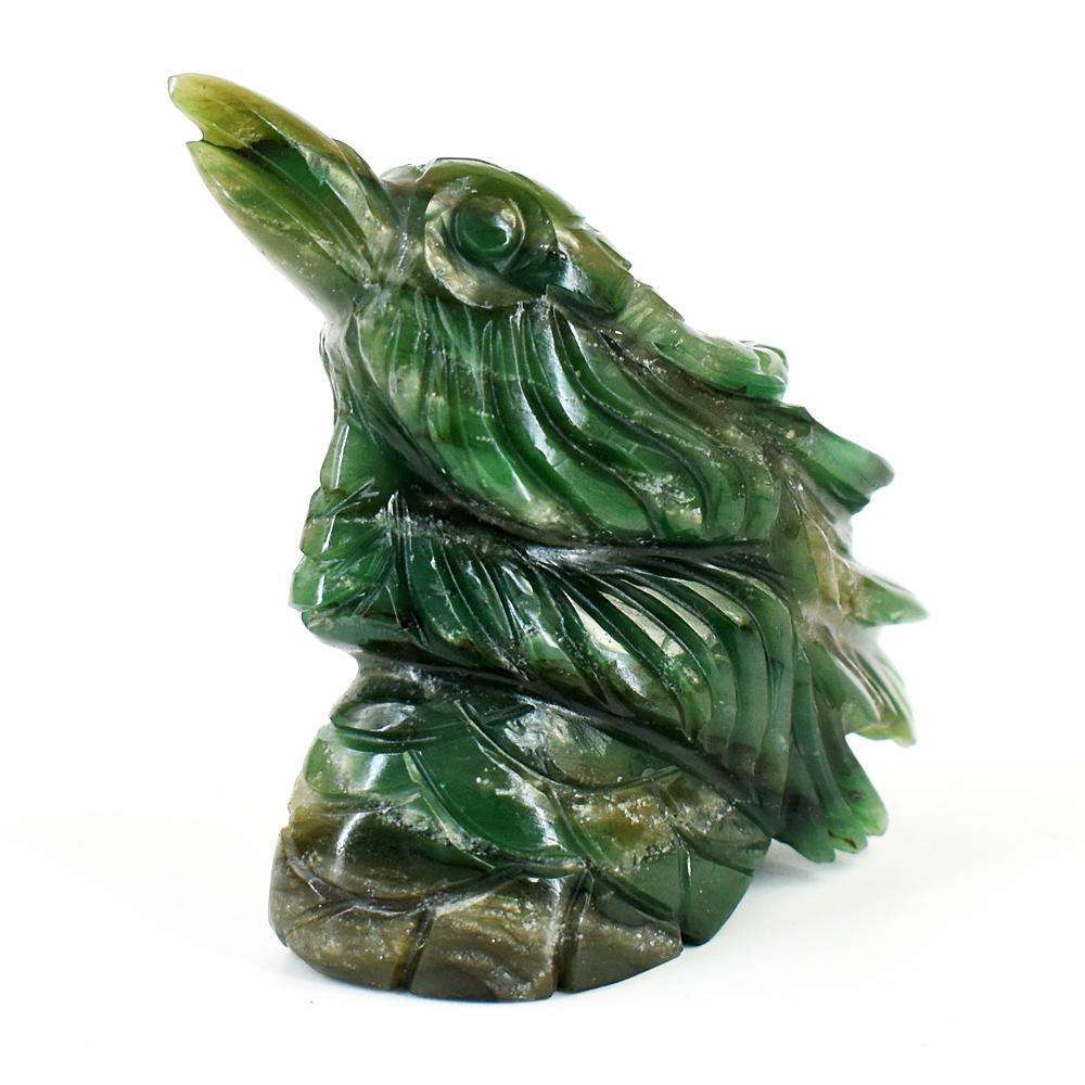 gemsmore:Craftsmen Jade Hand Carved Genuine Crystal Gemstone Carving Sparrow