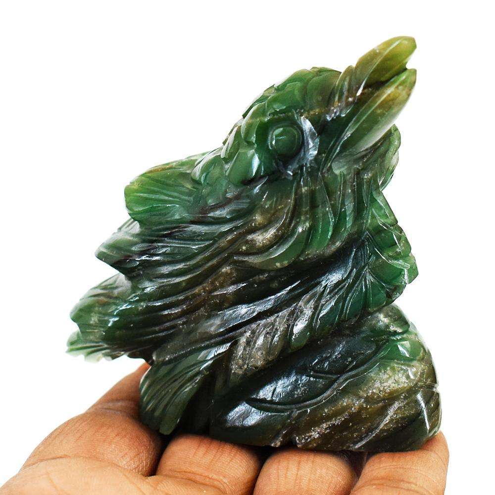 gemsmore:Craftsmen Jade Hand Carved Genuine Crystal Gemstone Carving Sparrow