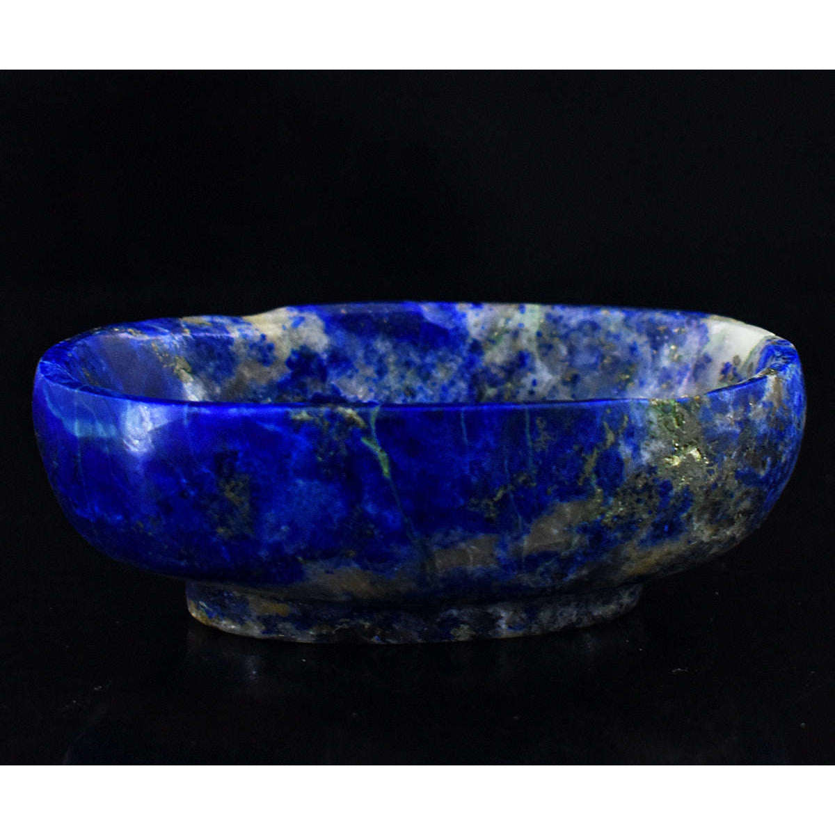 gemsmore:Craftsmen Lapis Lazuli  Hand Carved Genuine Crystal Gemstone Carving Bowl
