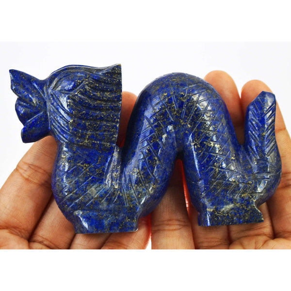 gemsmore:Craftsmen Lapis Lazuli Hand Carved Genuine Crystal Gemstone Carving Dragon