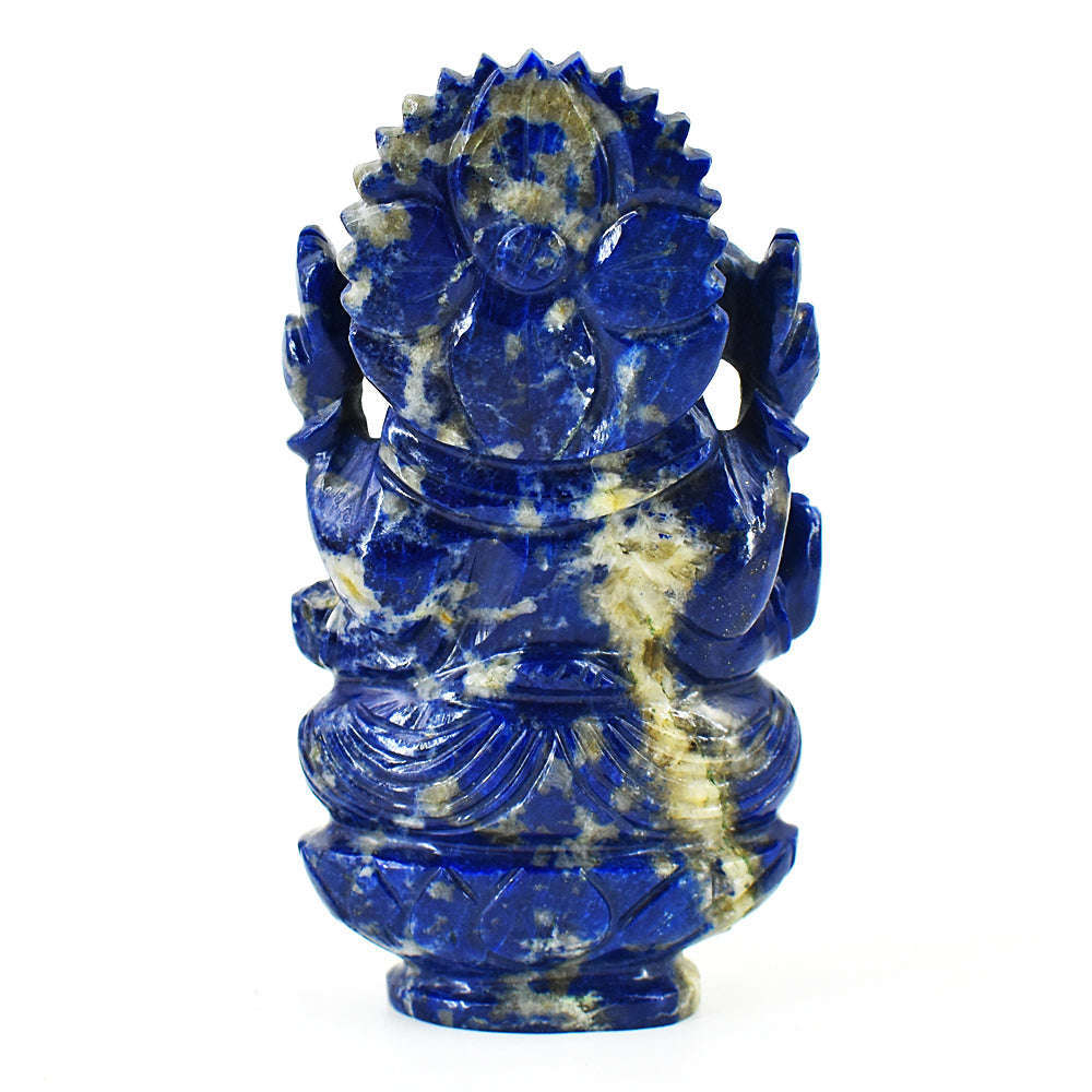 gemsmore:Craftsmen Lapis Lazuli  Hand Carved Genuine Crystal Gemstone Carving Lord Ganesha