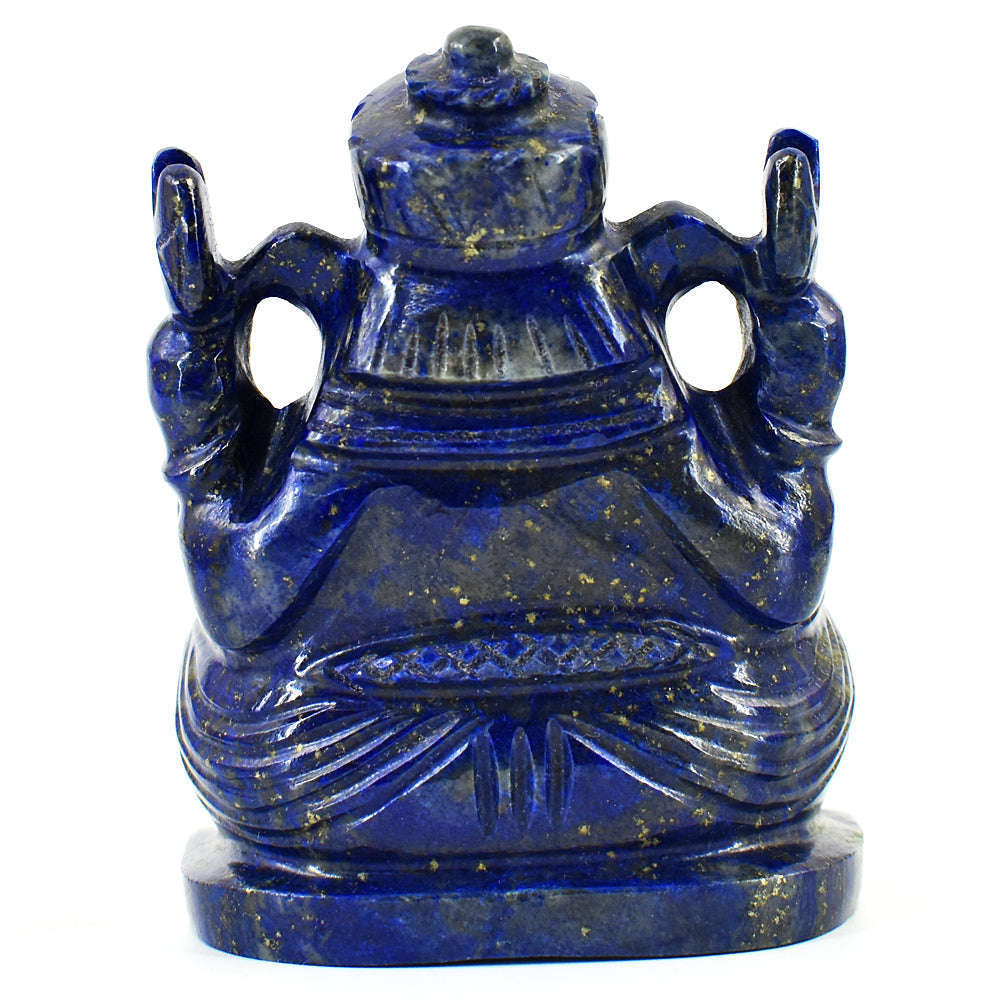 gemsmore:Craftsmen Lapis Lazuli Hand Carved Genuine Crystal Gemstone Carving Lord Ganesha