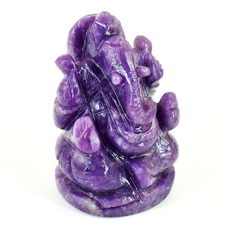 gemsmore:Craftsmen Lepidolite Hand Carved Genuine Crystal Gemstone Carving Lord Ganesha