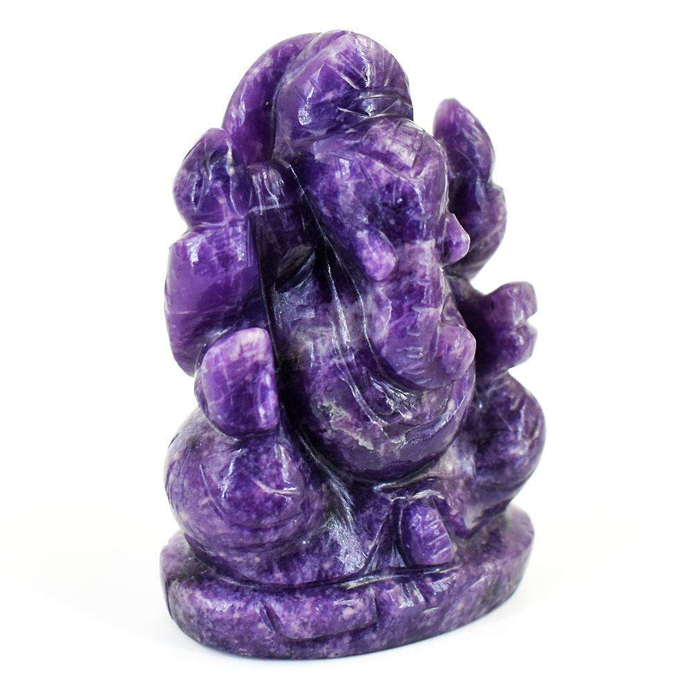 gemsmore:Craftsmen Lepidolite Hand Carved Genuine Crystal Gemstone Carving Lord Ganesha