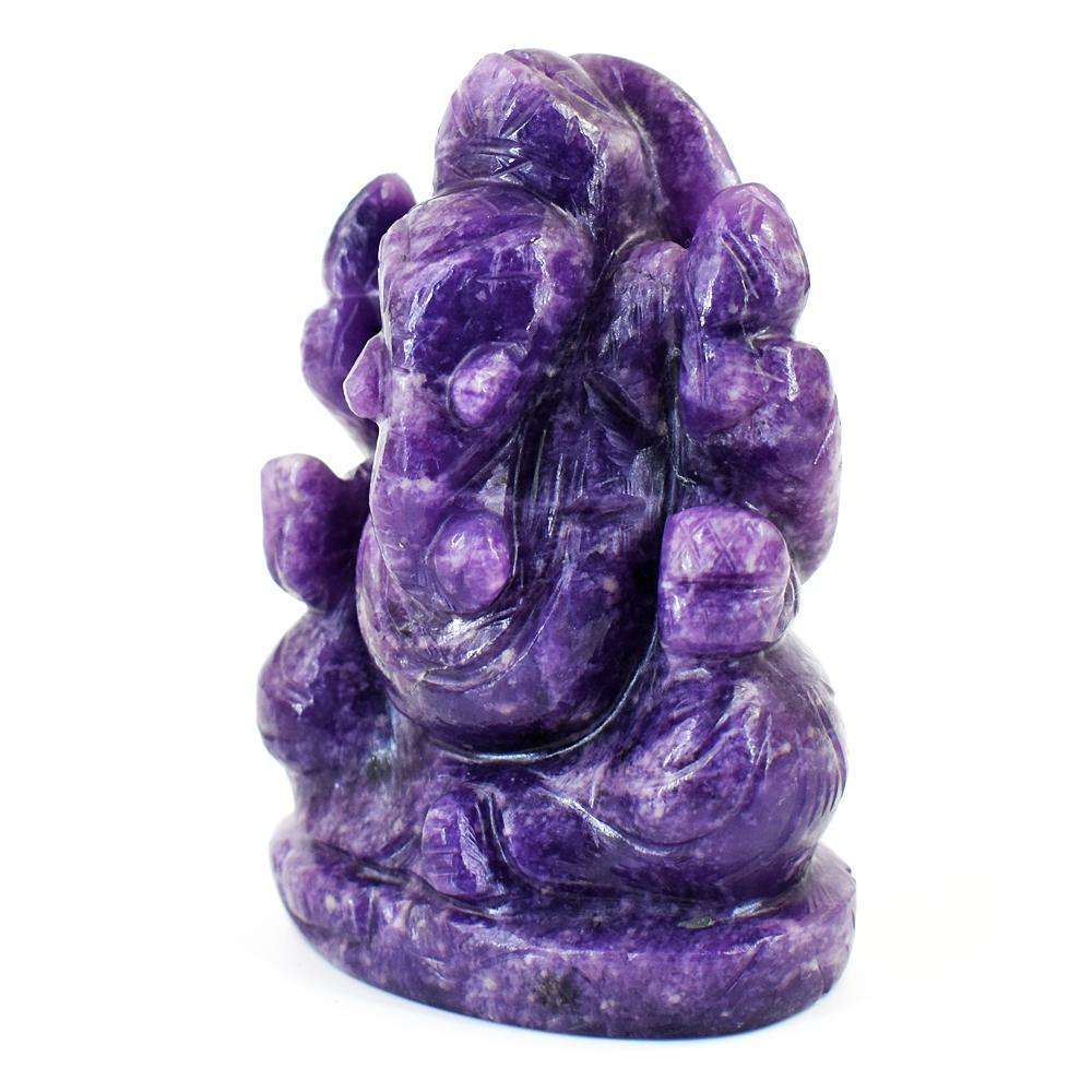 gemsmore:Craftsmen Lepidolite Hand Carved Genuine Crystal Gemstone Carving Lord Ganesha