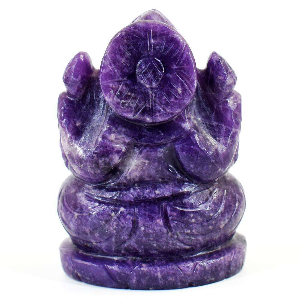 gemsmore:Craftsmen Lepidolite Hand Carved Genuine Crystal Gemstone Carving Lord Ganesha