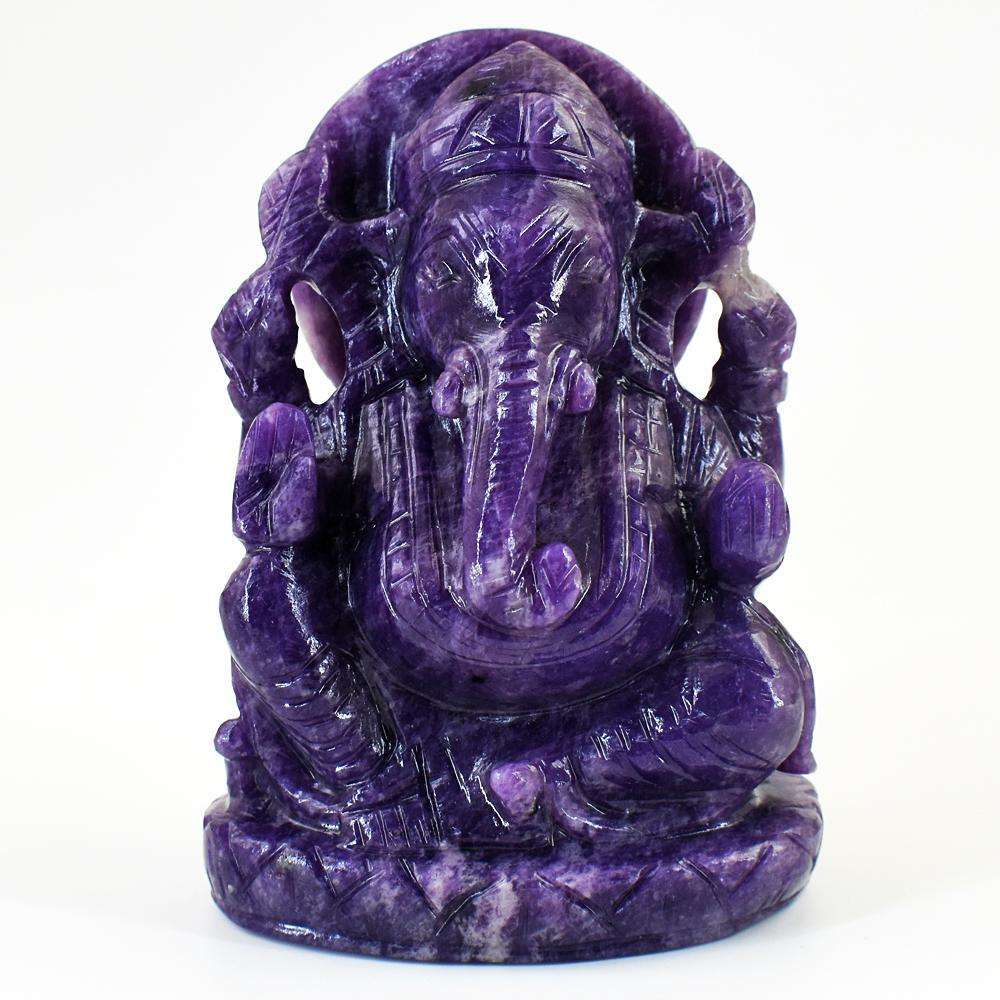 gemsmore:Craftsmen Lepidolite Hand Carved Lord Ganesha