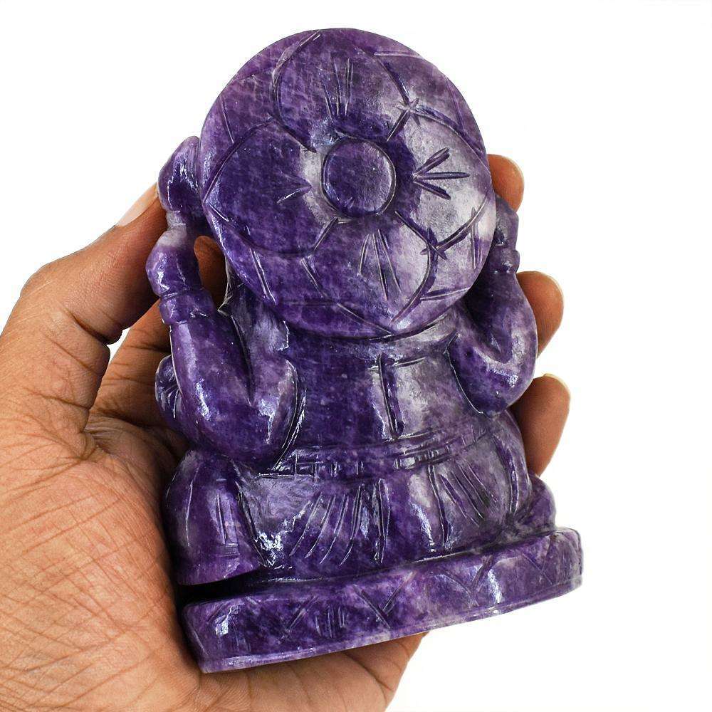 gemsmore:Craftsmen Lepidolite Hand Carved Lord Ganesha