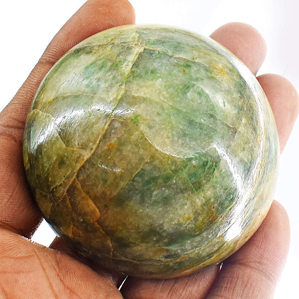gemsmore:Craftsmen Moss Agate Hand Carved Genuine Crystal Gemstone Carving Bowl