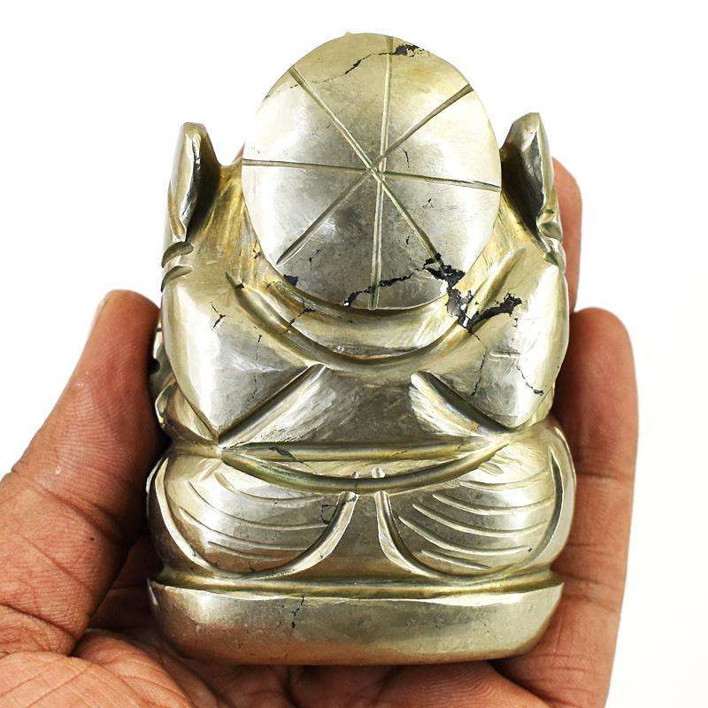 gemsmore:Craftsmen Pyrite Hand Carved Genuine Crystal Gemstone Carving  Lord Ganesha