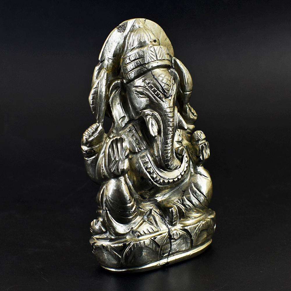 gemsmore:Craftsmen Pyrite Hand Carved Lord Ganesha