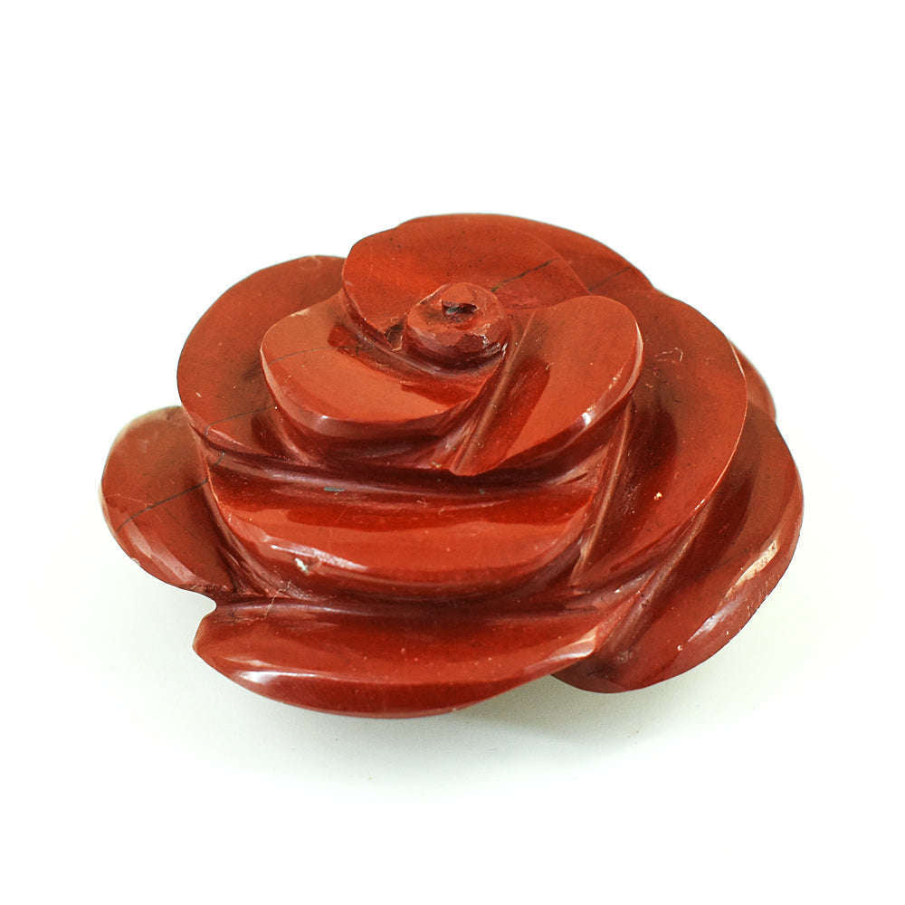 gemsmore:Craftsmen Red Jasper Hand Carved Genuine Crystal Gemstone Carving Rose