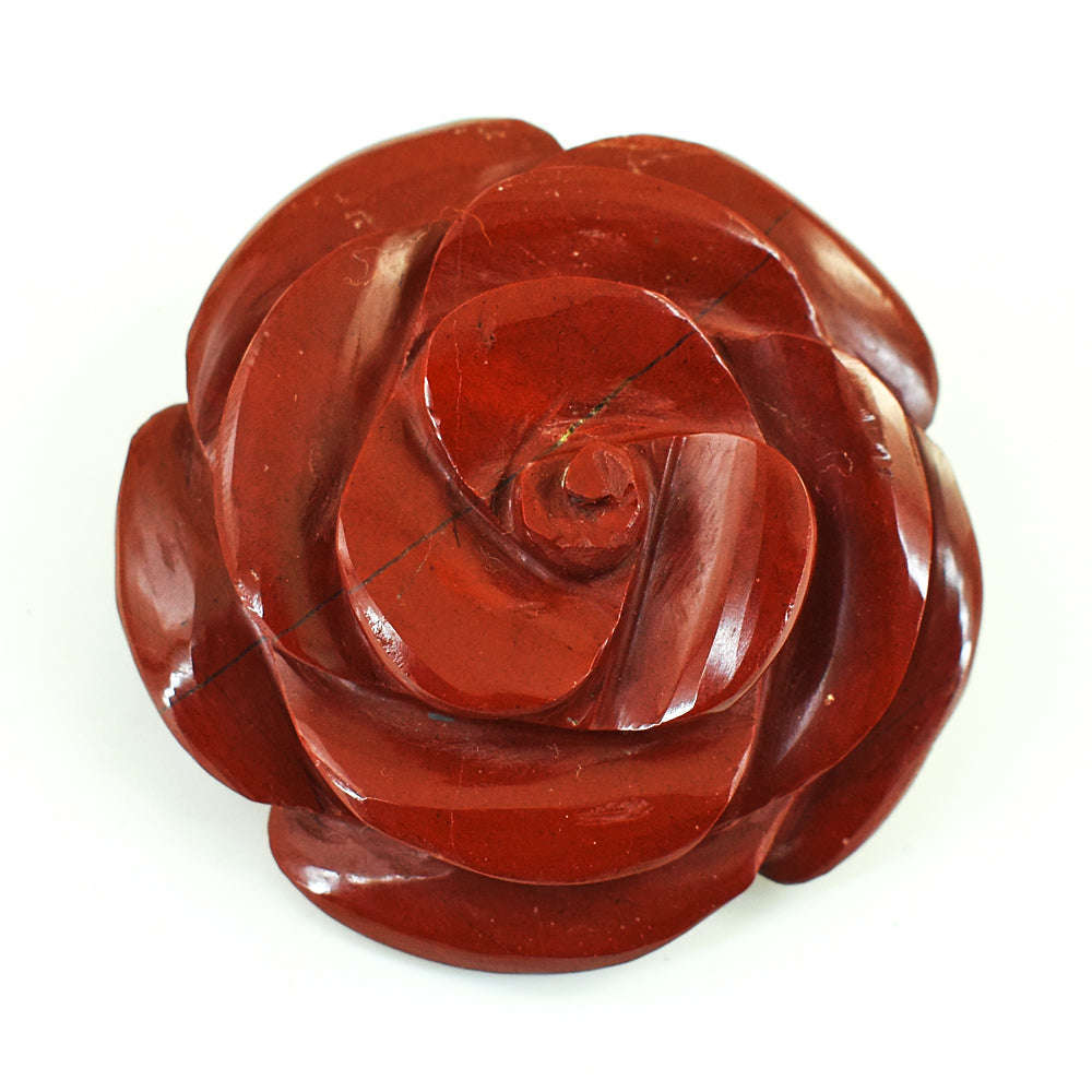gemsmore:Craftsmen Red Jasper Hand Carved Genuine Crystal Gemstone Carving Rose