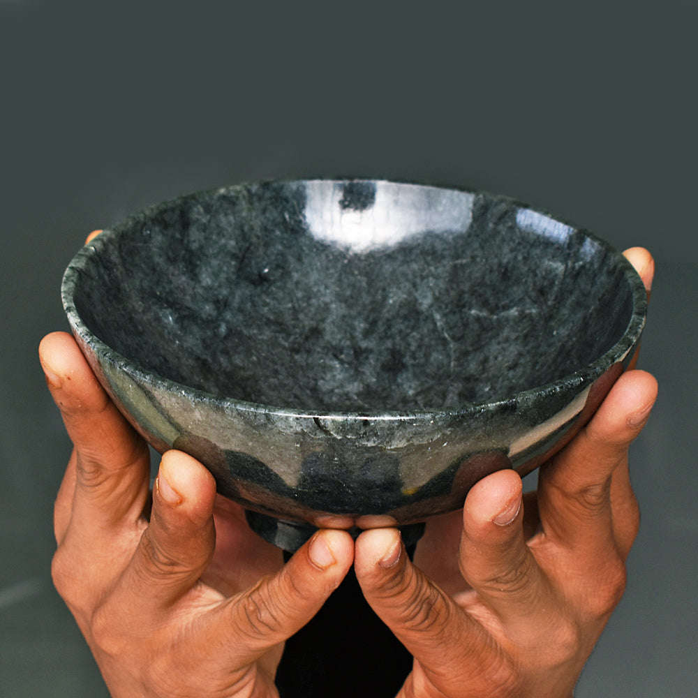 gemsmore:Craftsmen Rutile Quartz Hand Carved Genuine Crystal Gemstone Carving Bowl