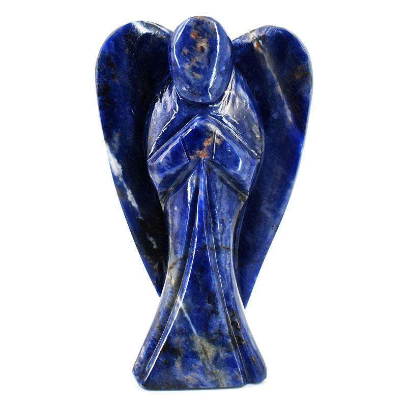 gemsmore:Craftsmen Sodalite Hand Carved Genuine Crystal Gemstone Carving Angel