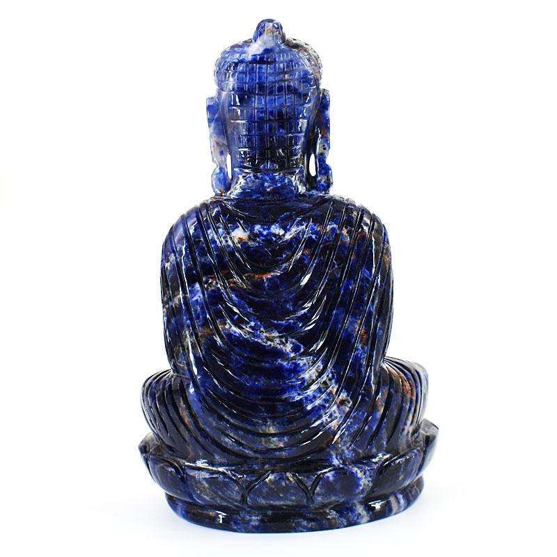 gemsmore:Craftsmen Sodalite Hand Carved Genuine Crystal Gemstone Carving Lord Buddha