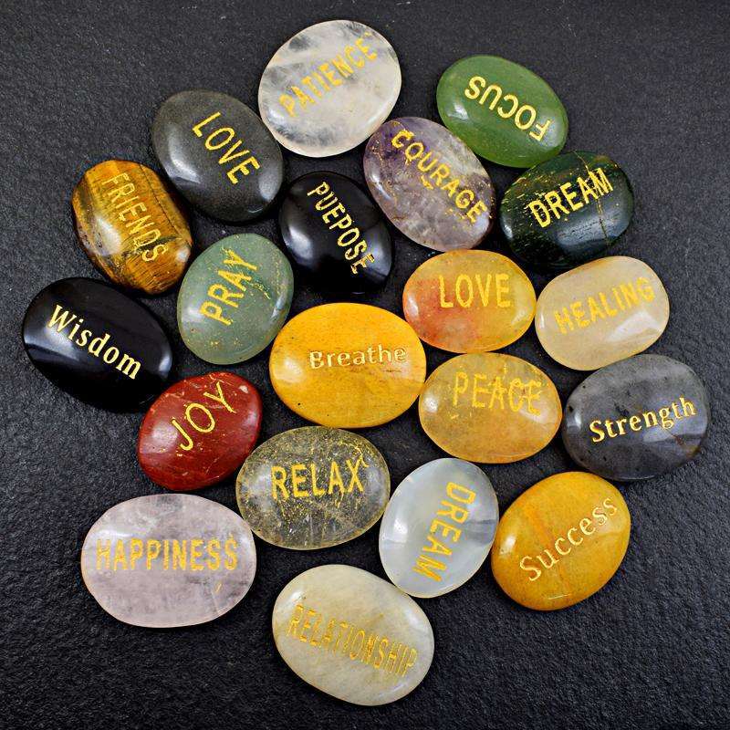 gemsmore:Custom Order - 20 pcs Healing Gems - Engraved cabochons