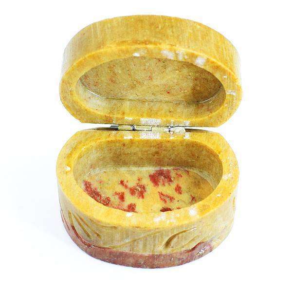 gemsmore:Designer Jasper Hand Carved Gemstone Jewellery Box