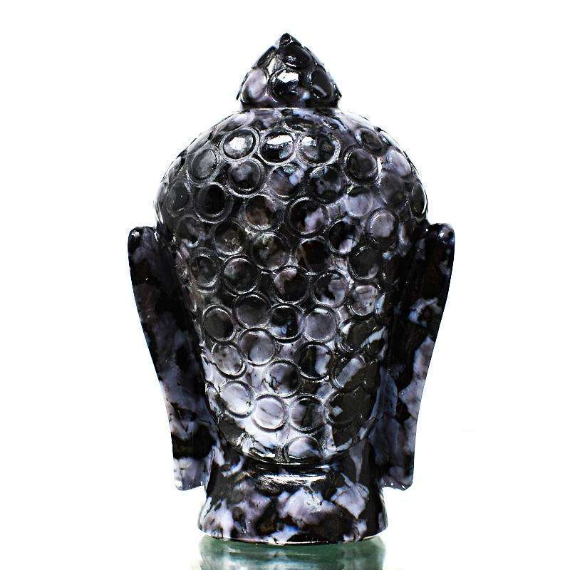 gemsmore:Detailed Carved Gabrella Jasper Lord Buddha Head