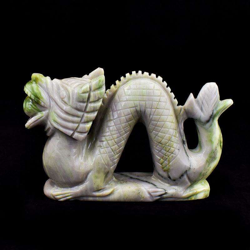 gemsmore:Detailed Carved Serpentine Big Size Dragon