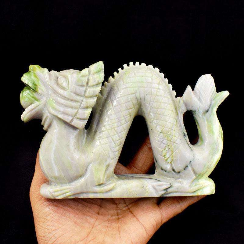 gemsmore:Detailed Carved Serpentine Big Size Dragon