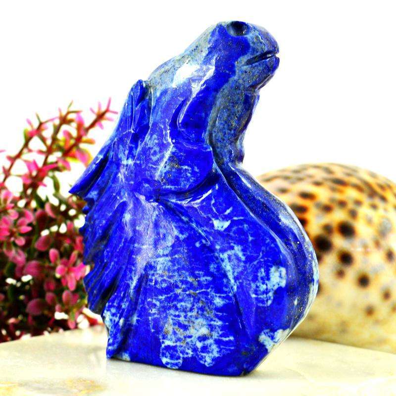 gemsmore:Detailed Hand Carved Blue Lapis Lazuli Horse Bust