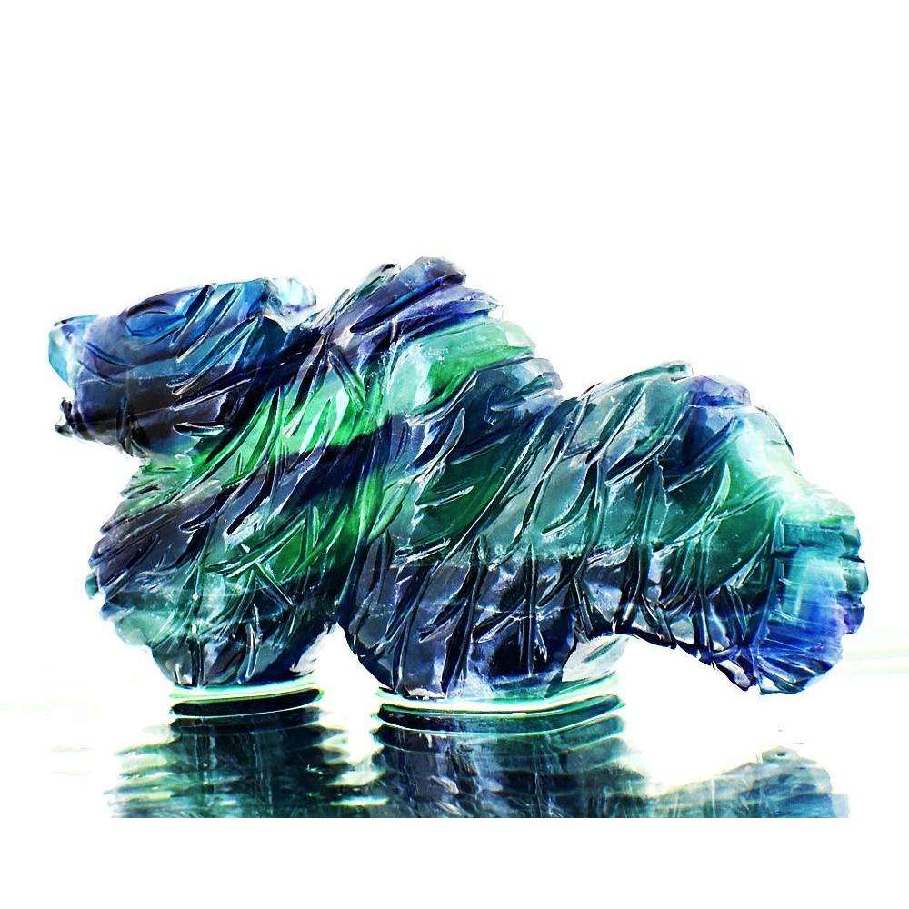 gemsmore:Detailed Hand Carved Multicolor Fluorite Dragon Gemstone