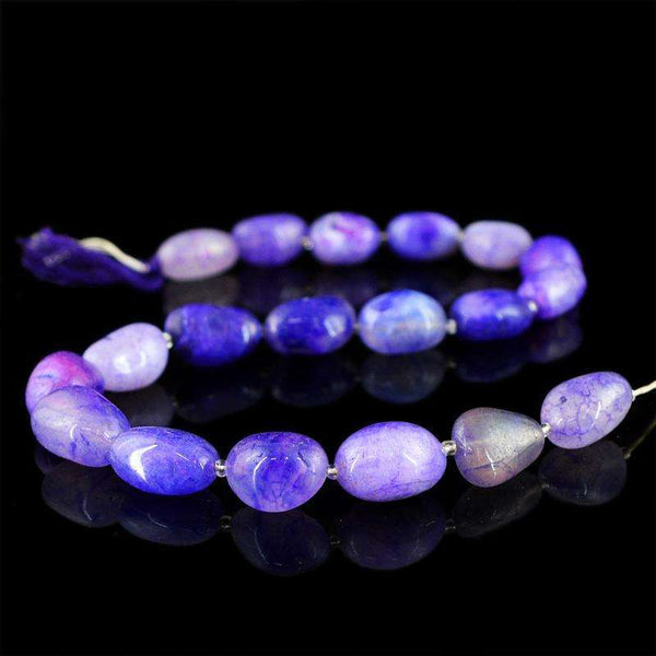 gemsmore:Drilled Purple Onyx Beads Strand - Natural Untreated