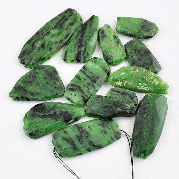 gemsmore:Drilled Ruby Zisoite Beads Lot Natural Faceted