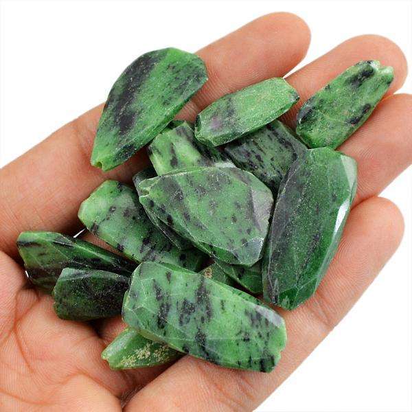 gemsmore:Drilled Ruby Zisoite Beads Lot Natural Faceted