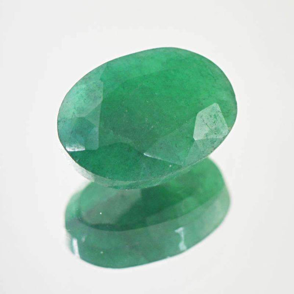 gemsmore:Earth Mind Green Emerald Gemstone - Faceted Oval Shape