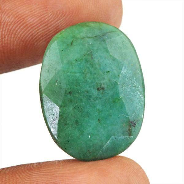 gemsmore:Earth Mind Green Emerald Oval Shape Genuine Gemstone