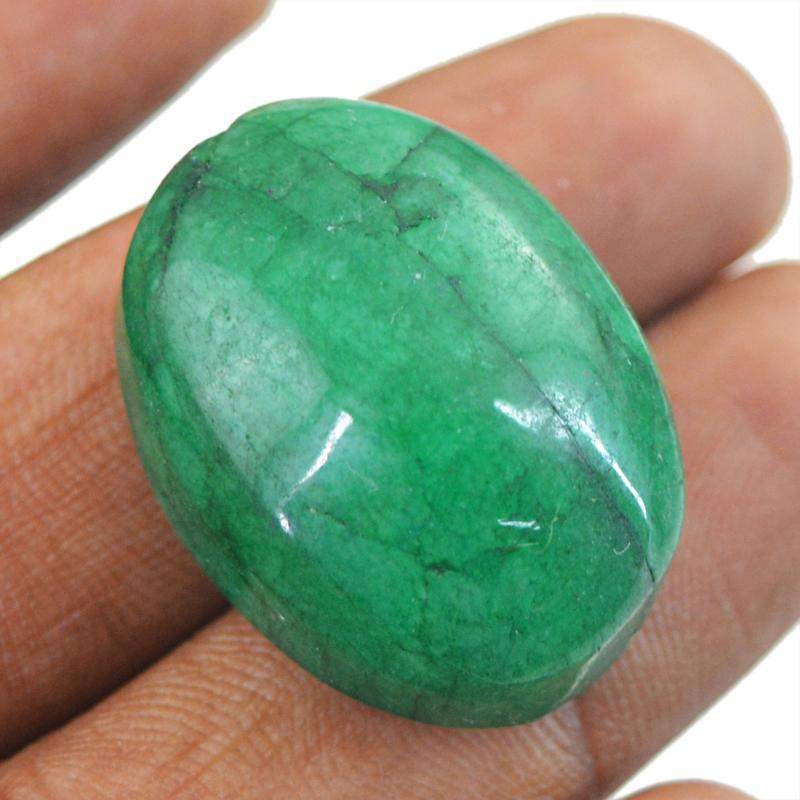 gemsmore:Earth Mined Amazing Green Emerald Oval Shape Gemstone