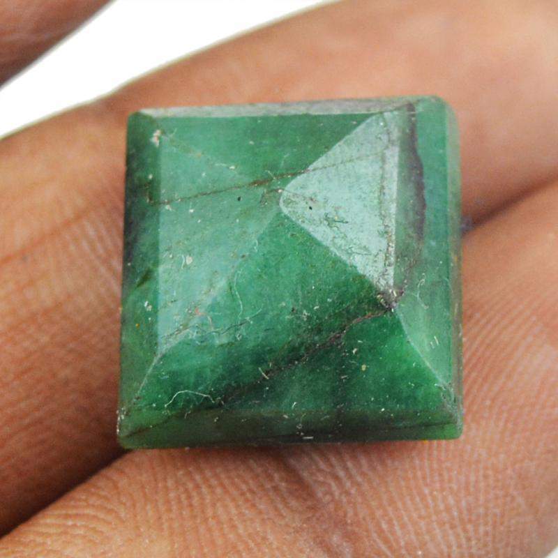 gemsmore:Earth Mined Faceted Green Emerald Genuine Gemstone