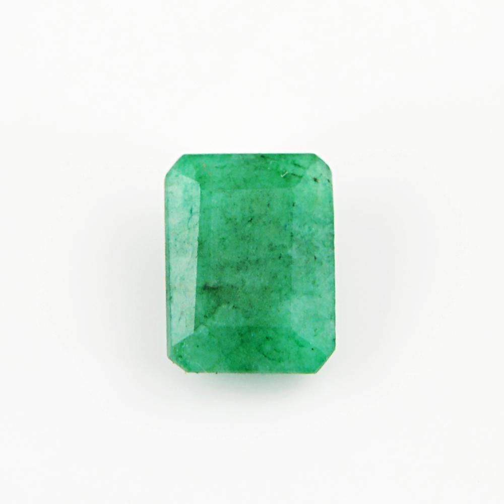 gemsmore:Earth Mined Green Emerald Faceted Gemstone