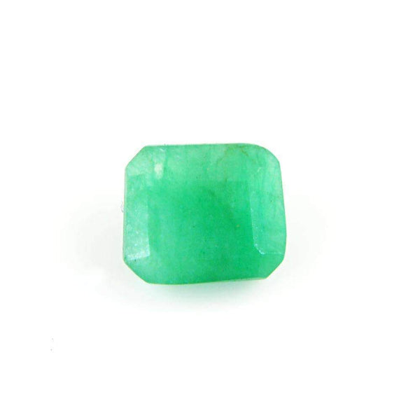 gemsmore:Earth Mined Green Emerald Faceted Gemstone