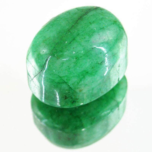 gemsmore:Earth Mined Green Emerald Gemstone - Oval Shape