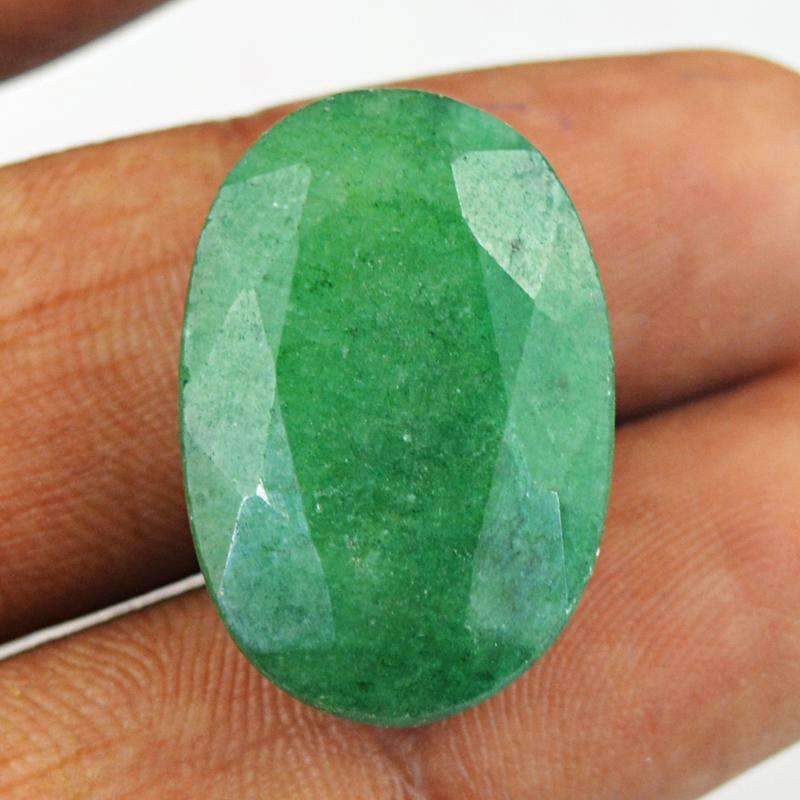 gemsmore:Earth Mined Green Emerald Gemstone - Oval Shape
