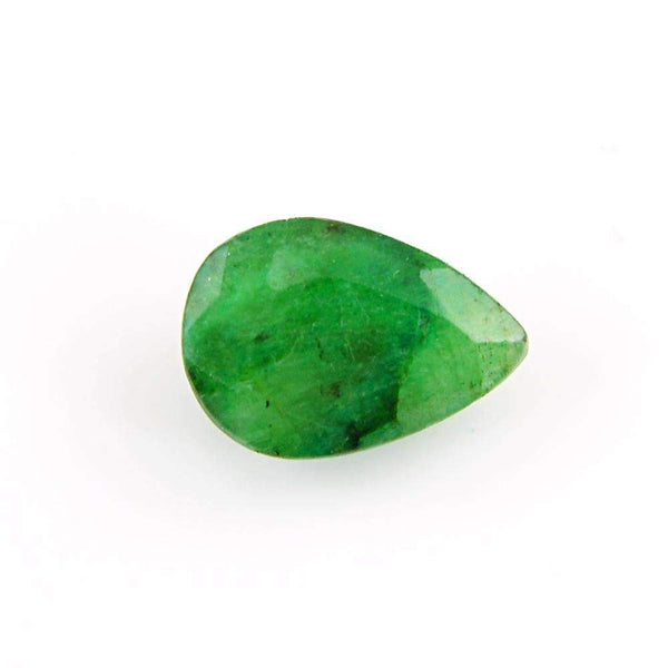 gemsmore:Earth Mined Green Emerald Gemstone Faceted Pear Shape