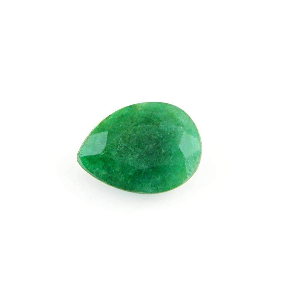 gemsmore:Earth Mined Green Emerald Gemstone Faceted Pear Shape