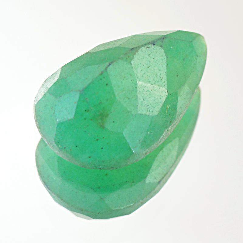 gemsmore:Earth Mined Green Emerald Pear Shape Faceted Gemstone