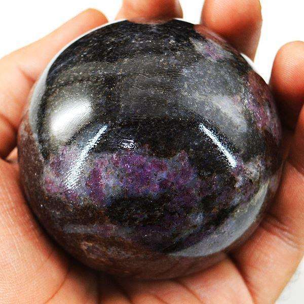 gemsmore:Excluisve Black Tourmaline Carved Reiki Healing Sphere