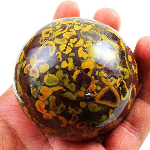 gemsmore:Excluisve Finely Carved Fruit Jasper Reiki Healing Sphere